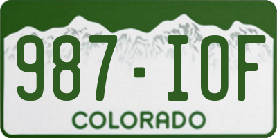 CO license plate 987IOF