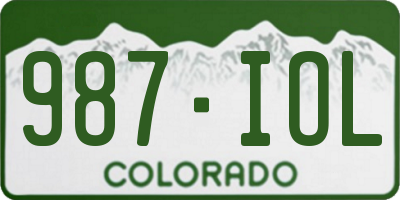 CO license plate 987IOL