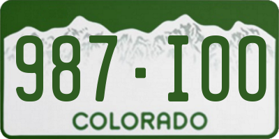 CO license plate 987IOO