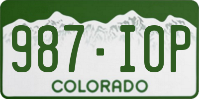 CO license plate 987IOP