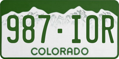 CO license plate 987IOR