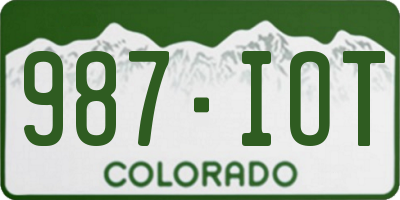 CO license plate 987IOT