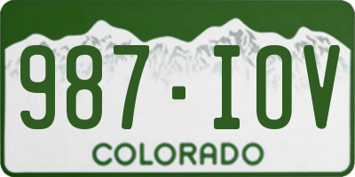 CO license plate 987IOV