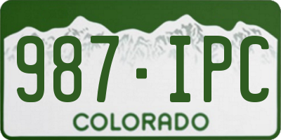 CO license plate 987IPC
