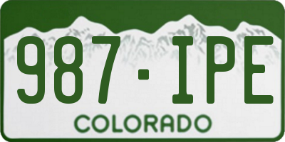 CO license plate 987IPE