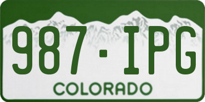 CO license plate 987IPG