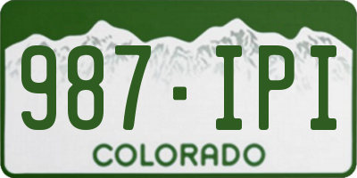 CO license plate 987IPI