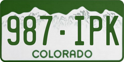 CO license plate 987IPK