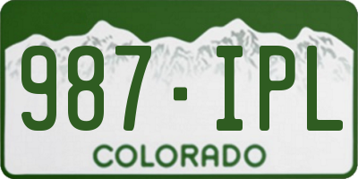 CO license plate 987IPL