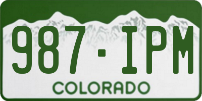 CO license plate 987IPM
