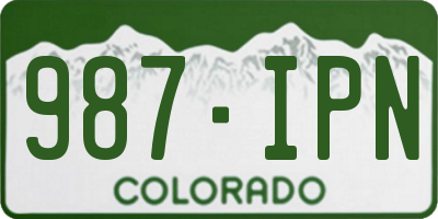 CO license plate 987IPN