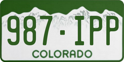 CO license plate 987IPP