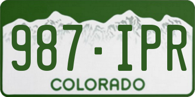 CO license plate 987IPR