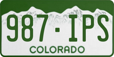CO license plate 987IPS