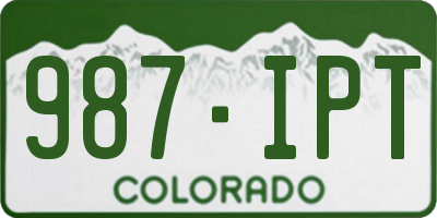 CO license plate 987IPT