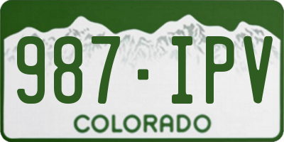 CO license plate 987IPV