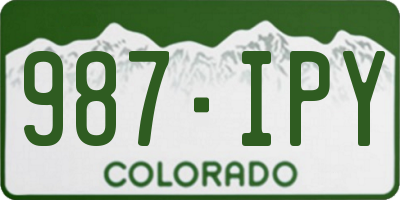 CO license plate 987IPY