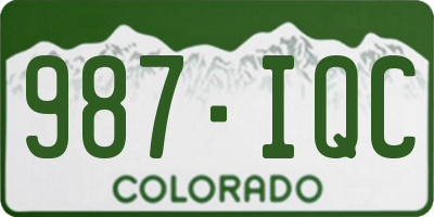 CO license plate 987IQC