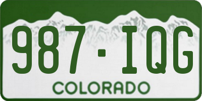CO license plate 987IQG