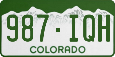 CO license plate 987IQH
