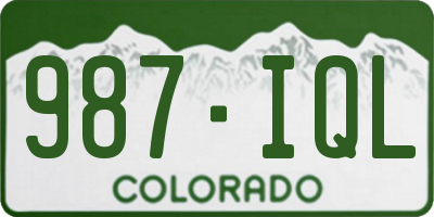 CO license plate 987IQL