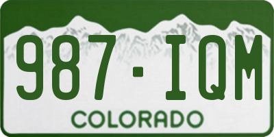 CO license plate 987IQM
