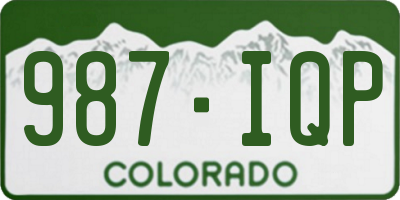 CO license plate 987IQP