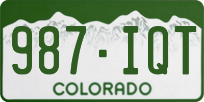 CO license plate 987IQT