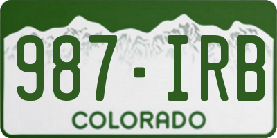 CO license plate 987IRB