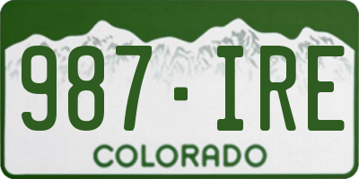 CO license plate 987IRE