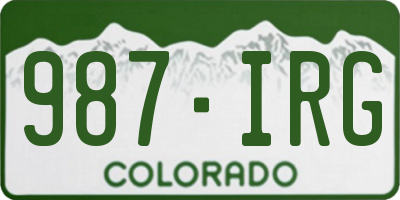 CO license plate 987IRG