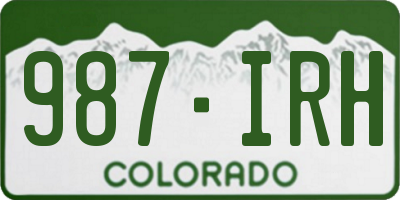 CO license plate 987IRH