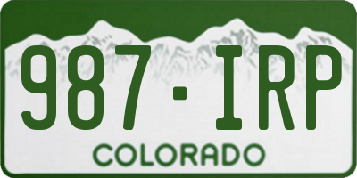 CO license plate 987IRP