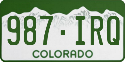 CO license plate 987IRQ