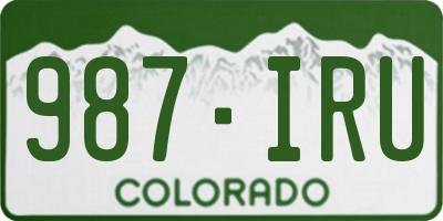 CO license plate 987IRU