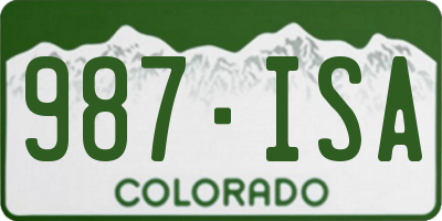 CO license plate 987ISA