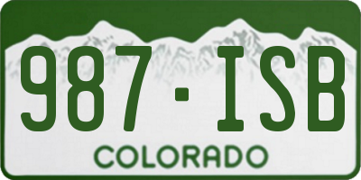 CO license plate 987ISB