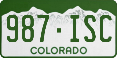 CO license plate 987ISC