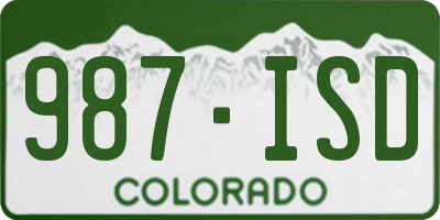 CO license plate 987ISD
