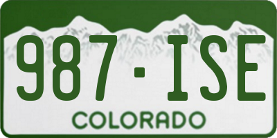 CO license plate 987ISE