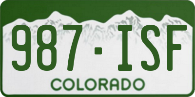 CO license plate 987ISF