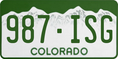 CO license plate 987ISG