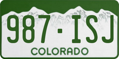CO license plate 987ISJ