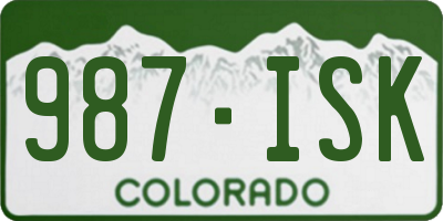 CO license plate 987ISK