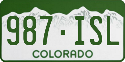 CO license plate 987ISL