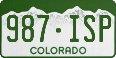 CO license plate 987ISP