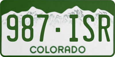 CO license plate 987ISR