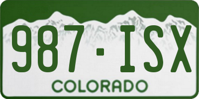 CO license plate 987ISX