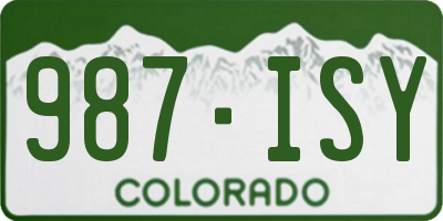 CO license plate 987ISY