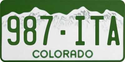 CO license plate 987ITA